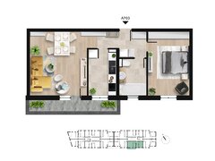 Sector 6, Apartament 2 camere, cu balcon spatios langa Lacul Morii